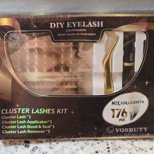 NIB VOSBUTY DIY EYELASH EXTENSION CLUSTER LASHES KIT 176 PCS